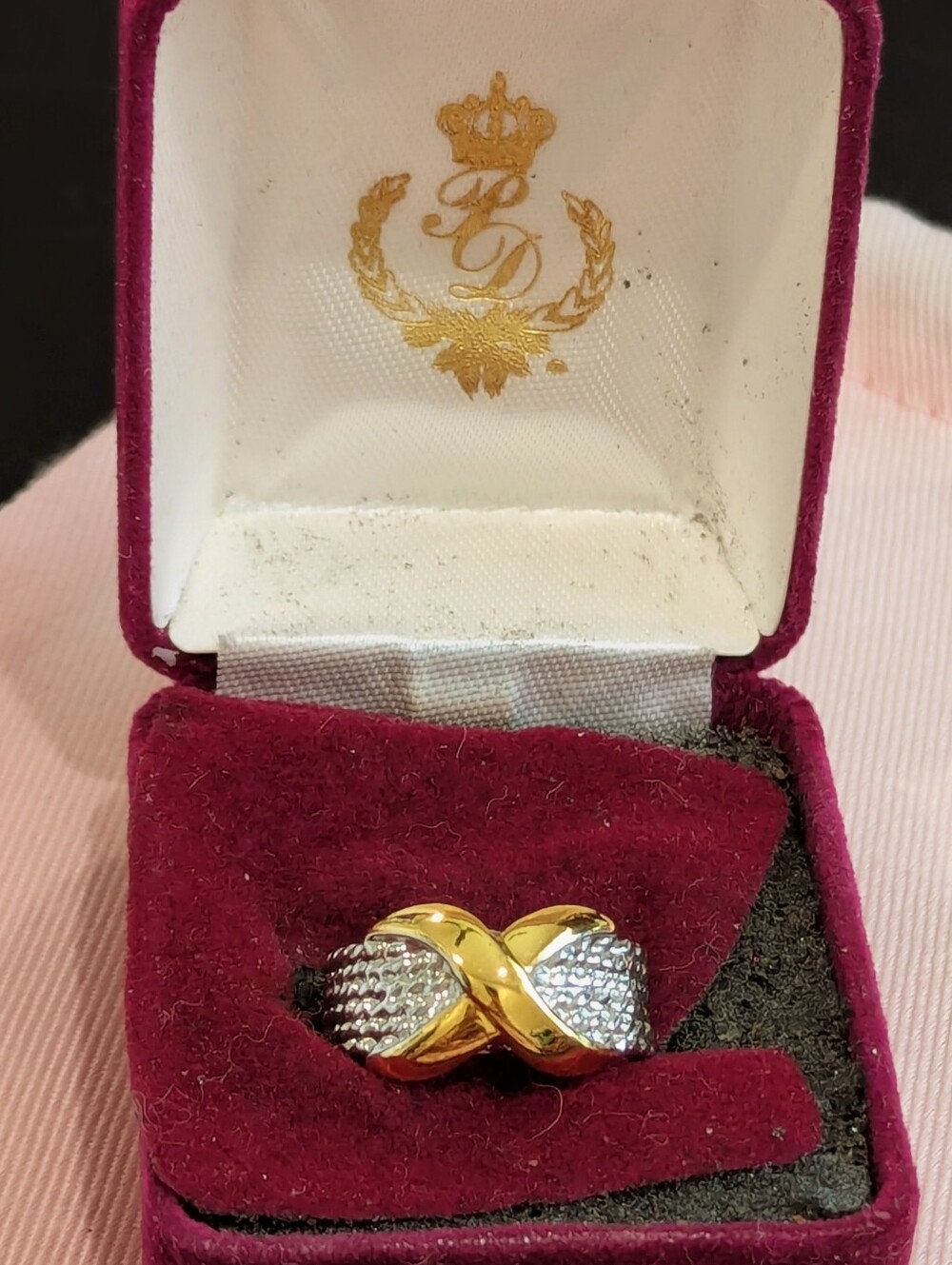 🆕 Premier Designs Classic Two-Tone "X"  Design Ring. Size 6